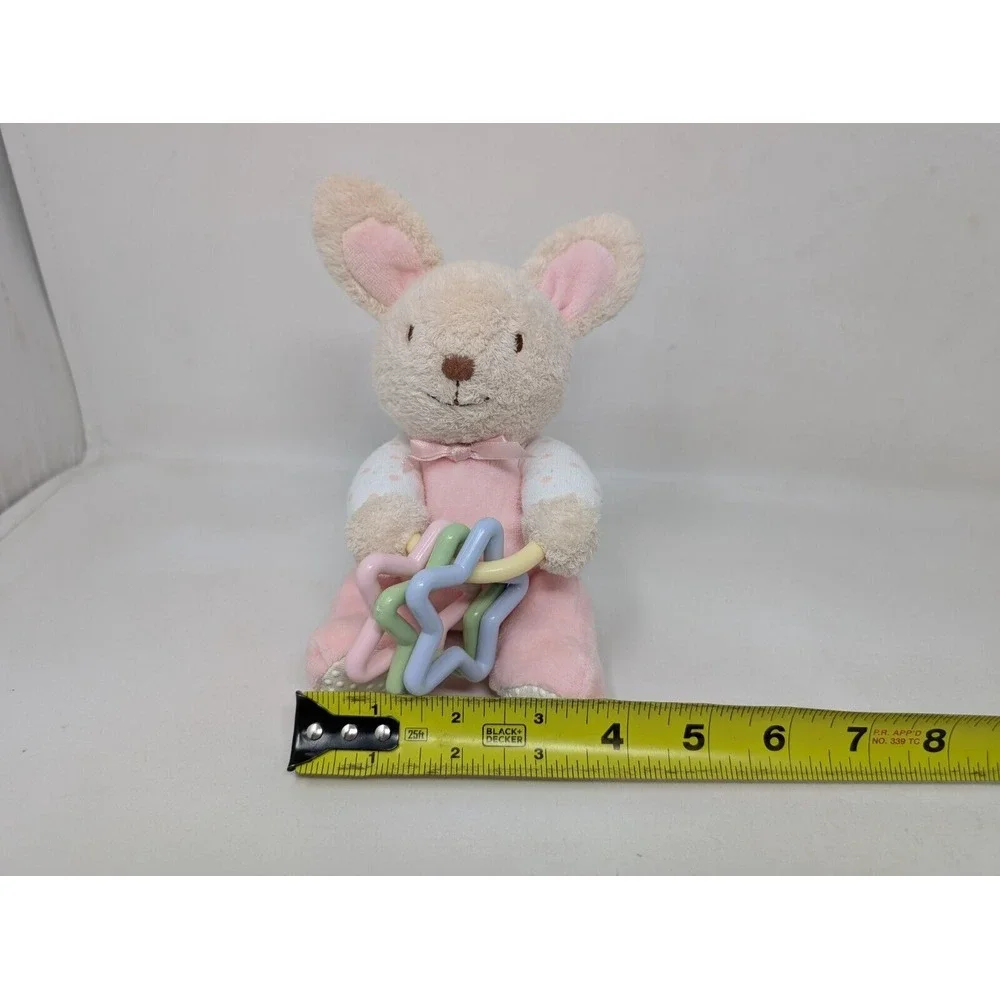 Vintage Carters Prestige White Bunny Rabbit Plush Rattle Stuffed Animal Baby 90s